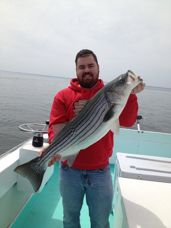 First mate George catch and release prospecting trip 4-18-2014 Chesapeake fishing